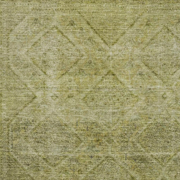 HomeRoots 9' X 12' Sage & Beige Geometric Area Rug - Washable, UV Protected, Perfect for Kids & Pets! 716736