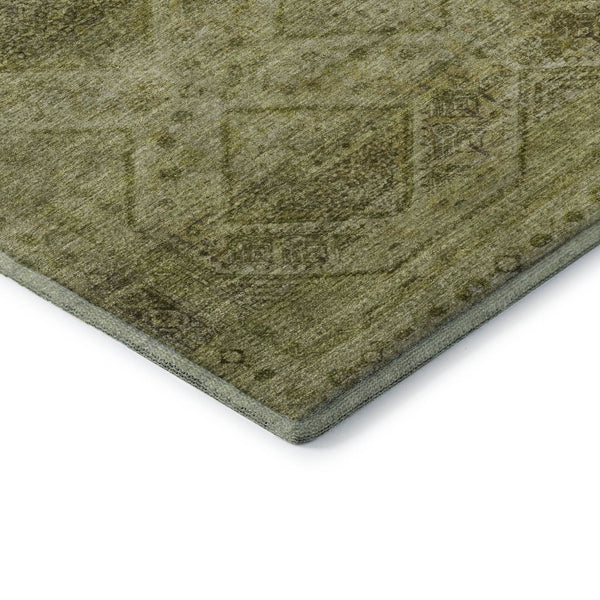 HomeRoots 9' X 12' Sage & Beige Geometric Area Rug - Washable, UV Protected, Perfect for Kids & Pets! 716736