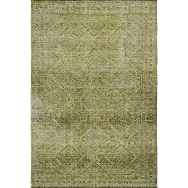 HomeRoots 9' X 12' Sage & Beige Geometric Area Rug - Washable, UV Protected, Perfect for Kids & Pets! 716736