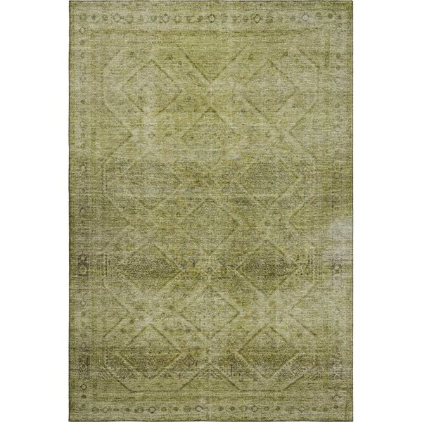HomeRoots 10' Sage & Beige Geometric Washable Area Rug - UV Protected, Soft, Durable, Ideal for Family Homes 716737