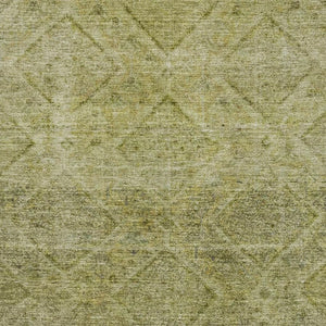 HomeRoots 10' Sage & Beige Geometric Washable Area Rug - UV Protected, Soft, Durable, Ideal for Family Homes 716737