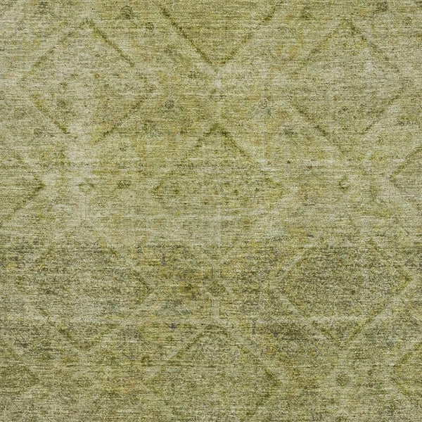 HomeRoots 10' Sage & Beige Geometric Washable Area Rug - UV Protected, Soft, Durable, Ideal for Family Homes 716737