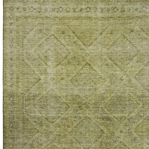 HomeRoots 10' Sage & Beige Geometric Washable Area Rug - UV Protected, Soft, Durable, Ideal for Family Homes 716737