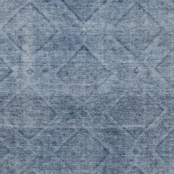 HomeRoots 5' X 8' Blue and Gray Geometric Area Rug - Washable, Stain Resistant, UV Protected for Busy Homes 716739