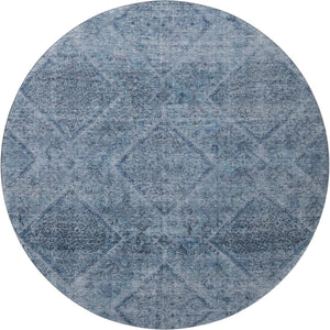 HomeRoots 8' X 10' Stylish Blue and Gray Geometric Washable Area Rug with UV Protection for Home Decor 716741