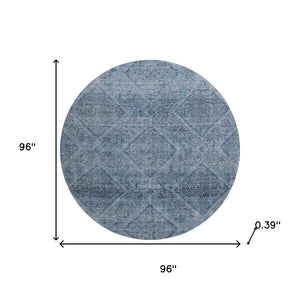 HomeRoots 8' X 10' Stylish Blue and Gray Geometric Washable Area Rug with UV Protection for Home Decor 716741