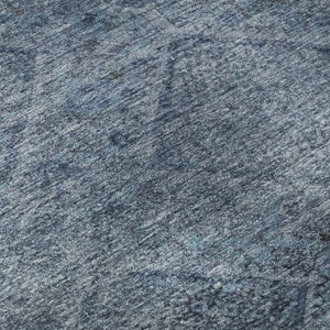 HomeRoots 8' X 10' Stylish Blue and Gray Geometric Washable Area Rug with UV Protection for Home Decor 716741