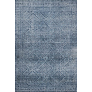 HomeRoots 9' X 12' Modern Geometric Blue and Gray Washable Area Rug with UV Protection for Kids & Pets 716742