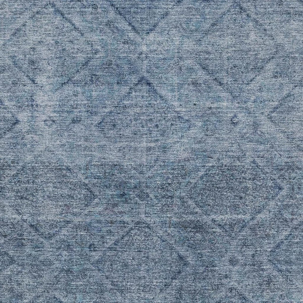 HomeRoots 9' X 12' Modern Geometric Blue and Gray Washable Area Rug with UV Protection for Kids & Pets 716742