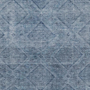 HomeRoots 10' Stylish Blue and Gray Geometric Washable Area Rug with UV Protection for High-Traffic Spaces 716743
