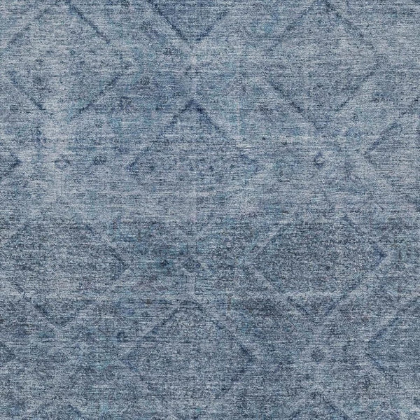 HomeRoots 10' Stylish Blue and Gray Geometric Washable Area Rug with UV Protection for High-Traffic Spaces 716743