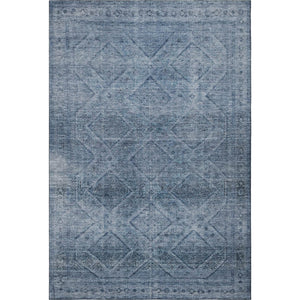 HomeRoots 10' Stylish Blue and Gray Geometric Washable Area Rug with UV Protection for High-Traffic Spaces 716743