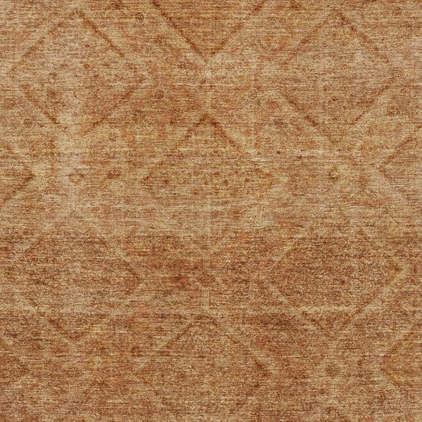 HomeRoots 5' X 8' Stylish Copper and Rust Geometric Area Rug - Washable, UV Protected, and Pet-Friendly Design 716745