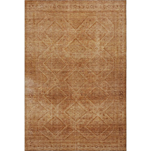 HomeRoots 5' X 8' Stylish Copper and Rust Geometric Area Rug - Washable, UV Protected, and Pet-Friendly Design 716745