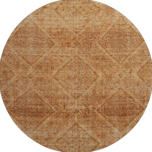 HomeRoots 8' X 10' Copper and Rust Geometric Area Rug - Washable, UV Protected, Durable & Pet-Friendly Design! 716747