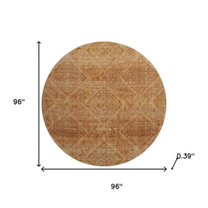 HomeRoots 8' X 10' Copper and Rust Geometric Area Rug - Washable, UV Protected, Durable & Pet-Friendly Design! 716747