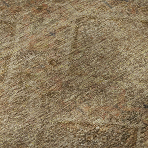 HomeRoots 5' X 8' Geometric Khaki & Beige Area Rug - Washable, Stain Resistant, UV Protected for Homes & Pets 716751
