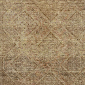 HomeRoots 8' Khaki and Beige Geometric Round Rug - Washable, UV Protected, Durable for Homes with Kids & Pets 716752