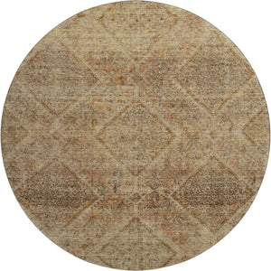 HomeRoots 8' X 10' Modern Khaki & Beige Geometric Area Rug - Washable, UV-Protected, Durable, Easy-Care Design 716753