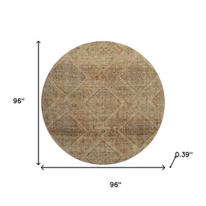 HomeRoots 8' X 10' Modern Khaki & Beige Geometric Area Rug - Washable, UV-Protected, Durable, Easy-Care Design 716753
