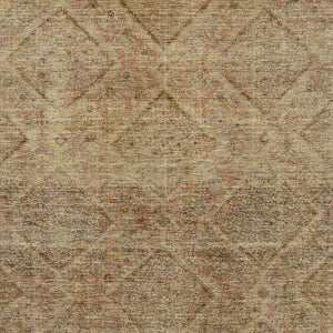 HomeRoots 9' X 12' Stylish Khaki & Beige Geometric Washable Area Rug - UV Protected, Perfect for Busy Homes! 716754