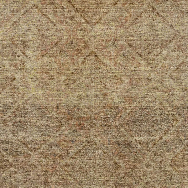 HomeRoots 9' X 12' Stylish Khaki & Beige Geometric Washable Area Rug - UV Protected, Perfect for Busy Homes! 716754