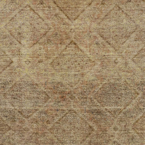 HomeRoots 10' X 14' Khaki and Beige Geometric Area Rug – Washable, UV Protected, Stain Resistant for Busy Homes 716755