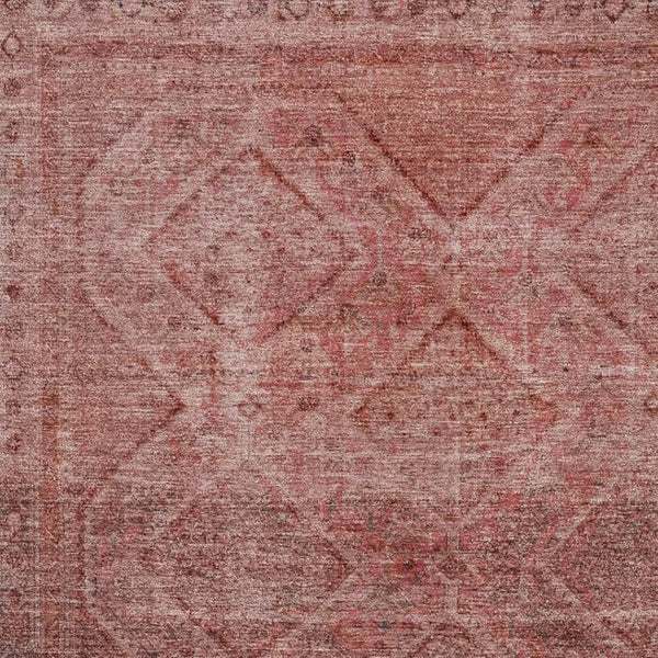 HomeRoots 5' X 8' Pink and Mauve Geometric Area Rug - Washable, UV-Protected, Stylish & Family-Friendly Décor 716757