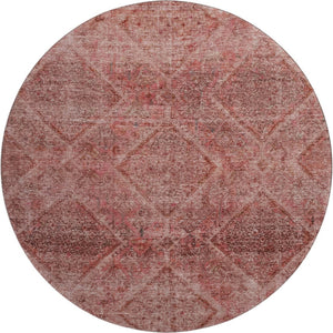 HomeRoots 8' X 10' Pink & Mauve Geometric Area Rug - Washable, UV Protected, Stain Resistant for Modern Homes 716759