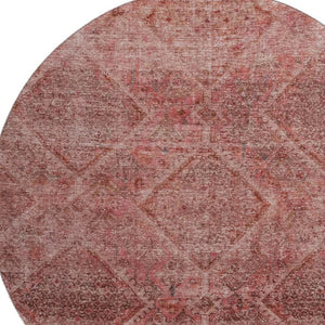 HomeRoots 8' X 10' Pink & Mauve Geometric Area Rug - Washable, UV Protected, Stain Resistant for Modern Homes 716759