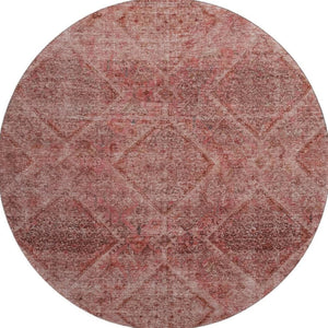 HomeRoots 8' X 10' Pink & Mauve Geometric Area Rug - Washable, UV Protected, Stain Resistant for Modern Homes 716759