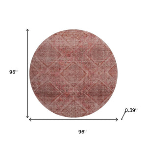 HomeRoots 8' X 10' Pink & Mauve Geometric Area Rug - Washable, UV Protected, Stain Resistant for Modern Homes 716759