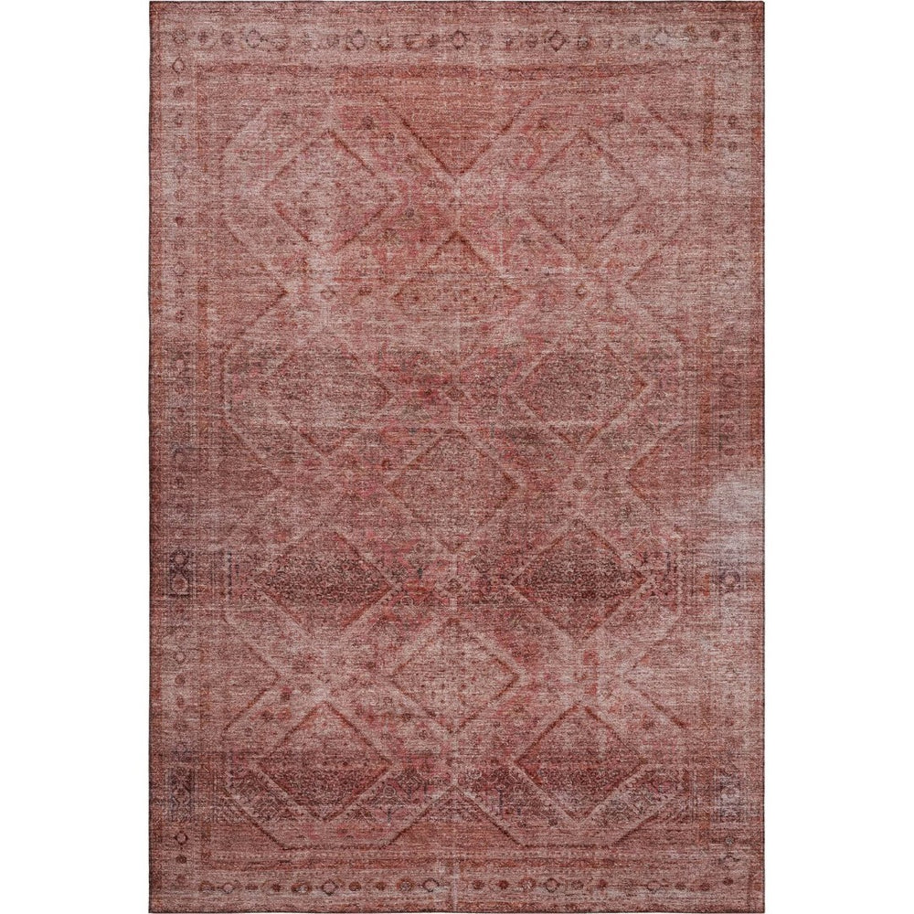 HomeRoots 9' X 12' Pink and Mauve Geometric Area Rug - Washable, Stain-Resistant, UV Protected for Busy Homes 716760