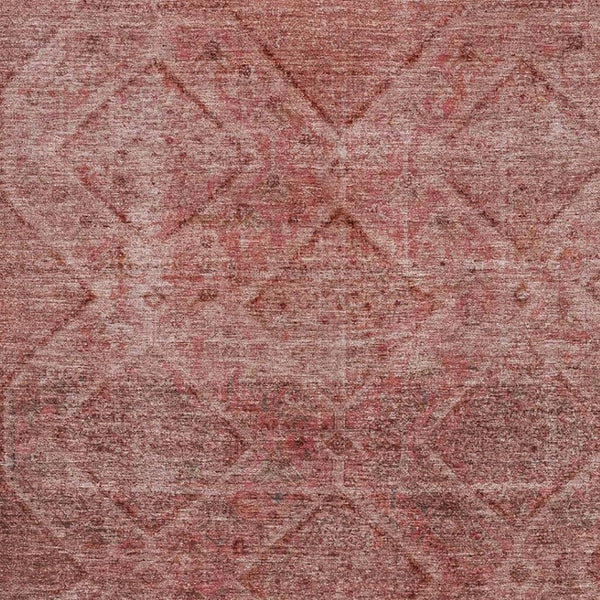 HomeRoots 9' X 12' Pink and Mauve Geometric Area Rug - Washable, Stain-Resistant, UV Protected for Busy Homes 716760