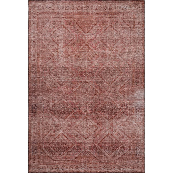 HomeRoots 10' X 14' Pink and Mauve Geometric Area Rug - Washable, UV Protected, Durable for High-Traffic Spaces 716761