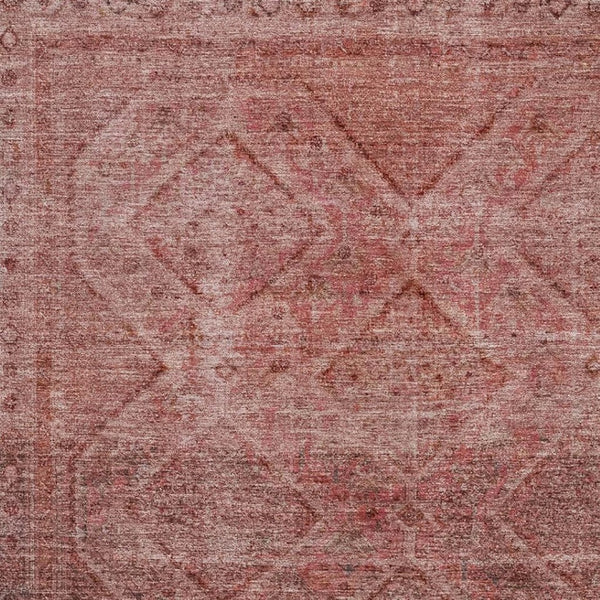 HomeRoots 10' X 14' Pink and Mauve Geometric Area Rug - Washable, UV Protected, Durable for High-Traffic Spaces 716761