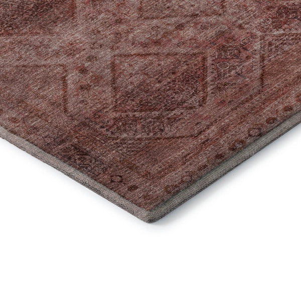HomeRoots 10' X 14' Pink and Mauve Geometric Area Rug - Washable, UV Protected, Durable for High-Traffic Spaces 716761