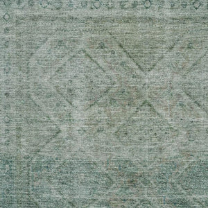 HomeRoots 5' X 8' Teal and Pale Aqua Geometric Area Rug - Washable, UV Protected, Stain Resistant & Non-Slip! 716763