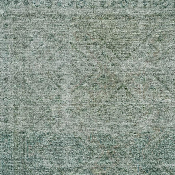 HomeRoots 5' X 8' Teal and Pale Aqua Geometric Area Rug - Washable, UV Protected, Stain Resistant & Non-Slip! 716763