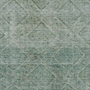 HomeRoots 8' Stylish Teal and Pale Aqua Geometric Washable Round Rug with UV Protection for Modern Homes 716764