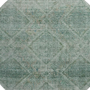 HomeRoots 8' X 10' Teal & Aqua Geometric Washable Area Rug - UV Protected, Kid & Pet Friendly, Stylish Design 716765