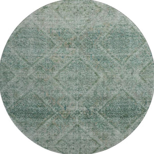 HomeRoots 8' X 10' Teal & Aqua Geometric Washable Area Rug - UV Protected, Kid & Pet Friendly, Stylish Design 716765