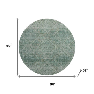 HomeRoots 8' X 10' Teal & Aqua Geometric Washable Area Rug - UV Protected, Kid & Pet Friendly, Stylish Design 716765