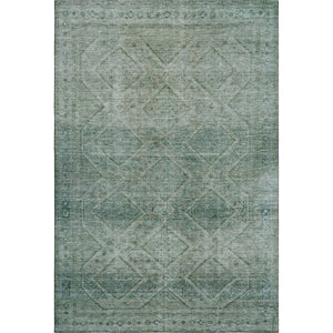 HomeRoots 9' X 12' Teal Geometric Area Rug - Washable, UV-Protected, Stylish Durability for Busy Homes 716766