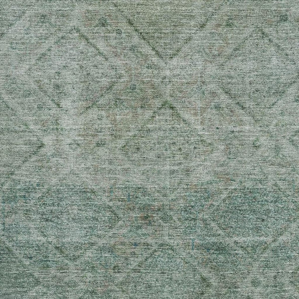 HomeRoots 9' X 12' Teal Geometric Area Rug - Washable, UV-Protected, Stylish Durability for Busy Homes 716766