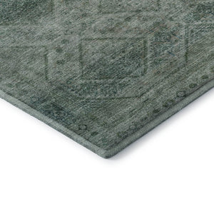 HomeRoots 9' X 12' Teal Geometric Area Rug - Washable, UV-Protected, Stylish Durability for Busy Homes 716766