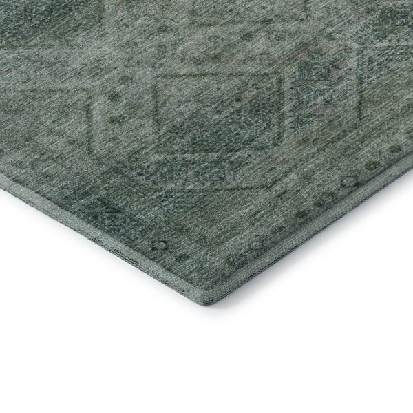 HomeRoots 9' X 12' Teal Geometric Area Rug - Washable, UV-Protected, Stylish Durability for Busy Homes 716766