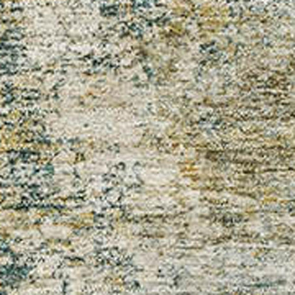 HomeRoots 8' Sage and Beige Abstract Round Rug – Stylish, Washable, UV-Protected, Perfect for High-Traffic Areas 716770