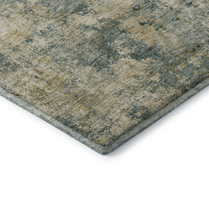 HomeRoots 8' Sage and Beige Abstract Round Rug – Stylish, Washable, UV-Protected, Perfect for High-Traffic Areas 716770