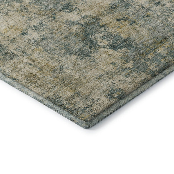 HomeRoots 8' Sage and Beige Abstract Round Rug – Stylish, Washable, UV-Protected, Perfect for High-Traffic Areas 716770